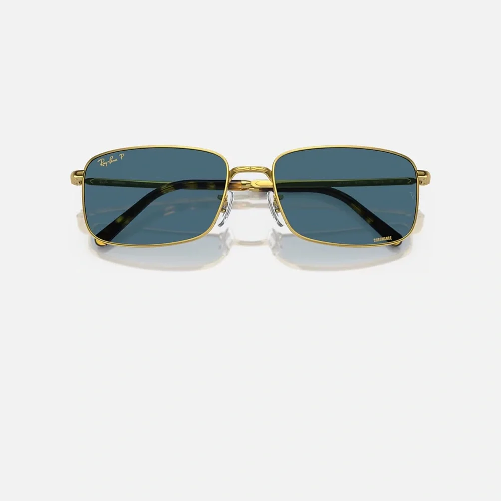 NEW RB3717 Ray-Ban Gold Frame Sunglasses with Blue Lenses - Picture 5 of 11
